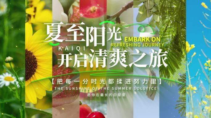 夏日清新唯美夏至标题字幕展示片头AE模板