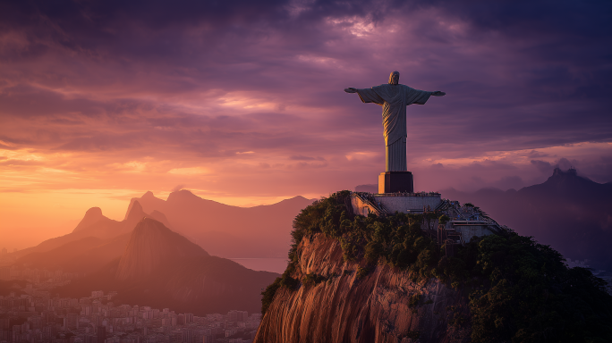 里约热内卢像  巴西地标建筑景观