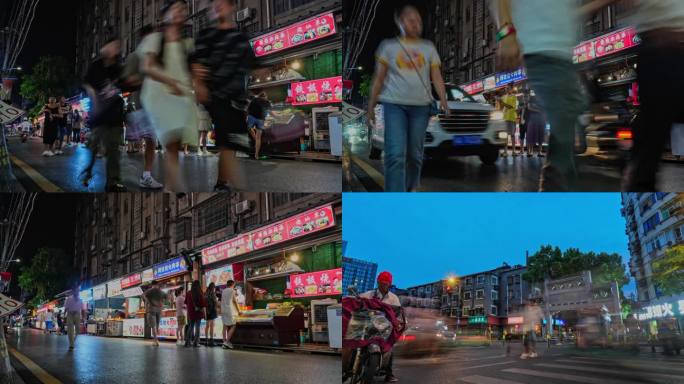 夜市美食街的喧嚣与繁华