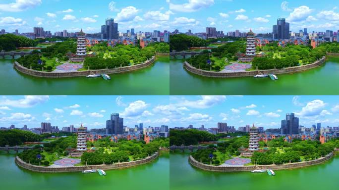 湖南烈士公园潇湘阁航拍