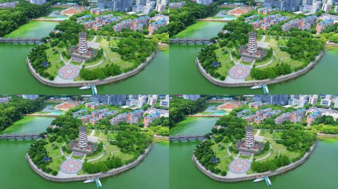 湖南烈士公园潇湘阁航拍