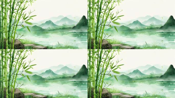 翠竹青山绿水人家