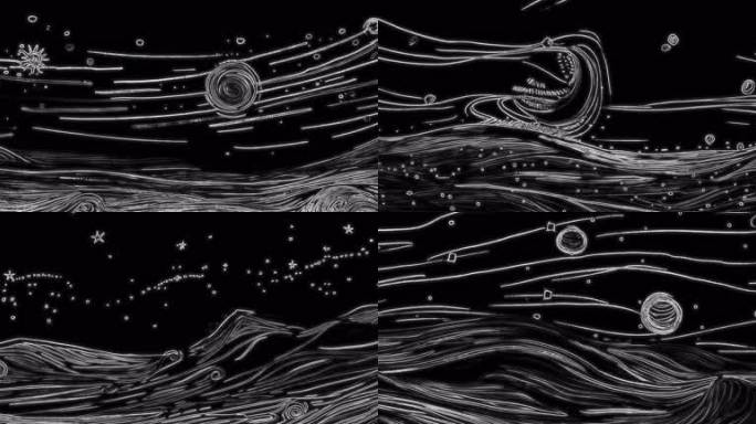 手绘星空线条