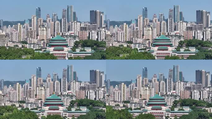 4k重庆人民大礼堂航拍