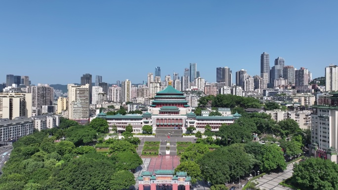 4k重庆人民大礼堂航拍