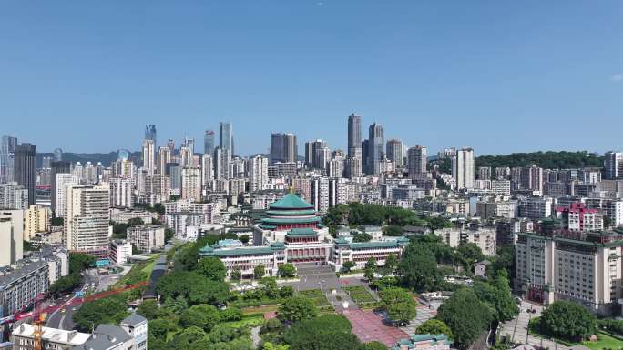 4k重庆人民大礼堂航拍