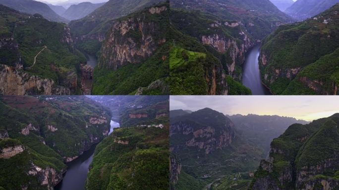 贵州北盘江大峡谷峭壁溪流