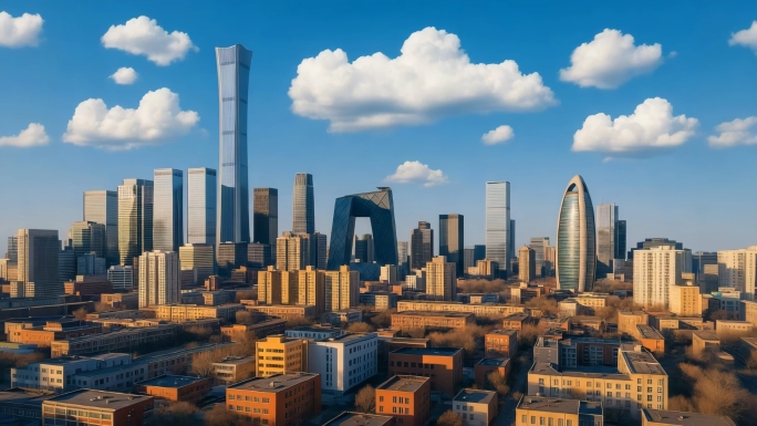 北京地标建筑风光北京城市北京航拍北京延时