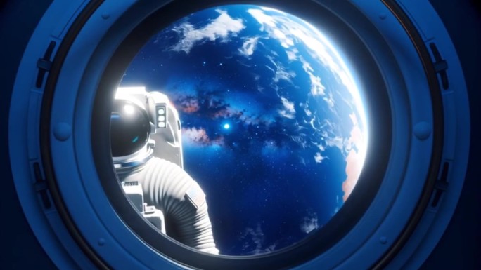 宇航员太空舱景观