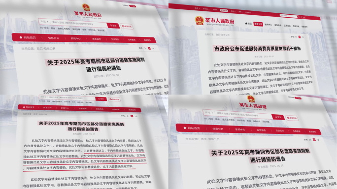 政府网站政策文件发布网页重点内容划线