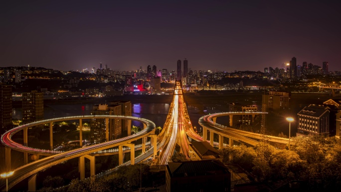 重庆夜景苏家坝立交桥延时