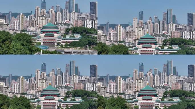 4k重庆人民大礼堂航拍