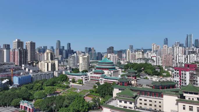 4k重庆人民大礼堂航拍