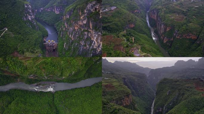 贵州北盘江大峡谷溪流峭壁