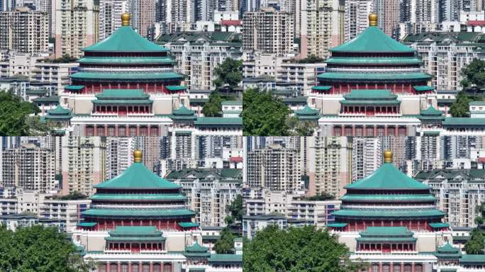 4k重庆人民大礼堂航拍