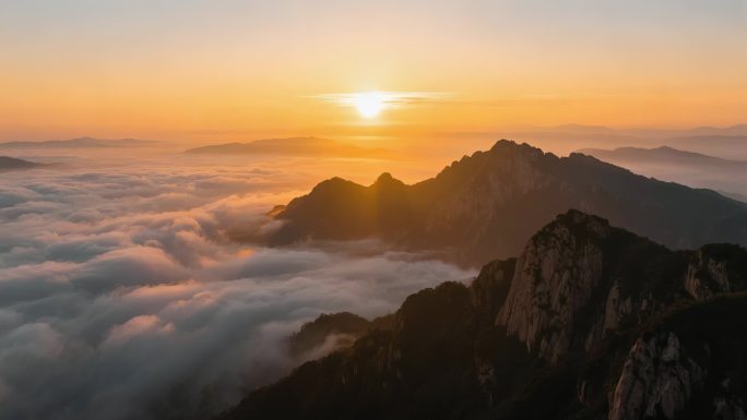 泰山日出日落云海合集