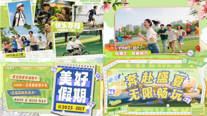 创意时尚旅游出行潮流图片分屏快闪活动快闪