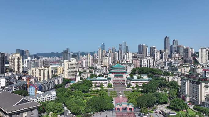 4k重庆人民大礼堂航拍