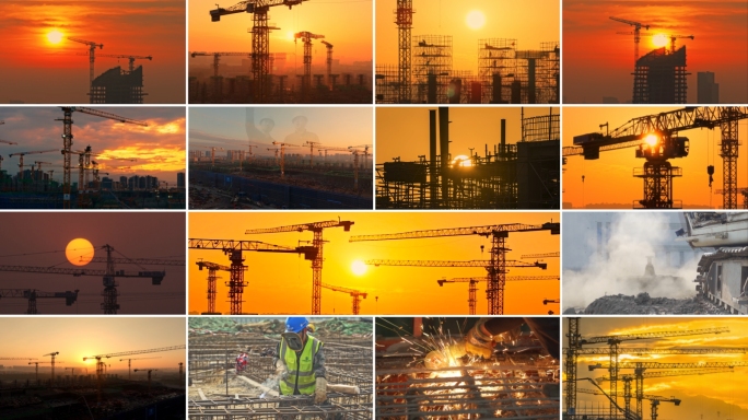 工地建筑城市建设工地延时建筑工人施工建设