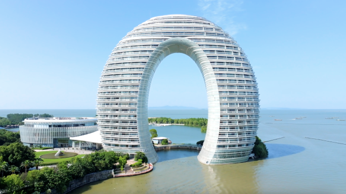「4K」湖州南太湖湾月亮湾酒店航拍