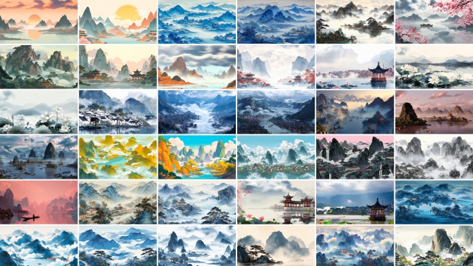 【4K】中国风水墨山水动画风景合集
