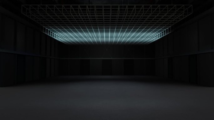 运动空旷展厅。展位、展台、产品的背景。会议、在线的会议厅。娱乐、音乐会、活动、体育、直播的3D背景。