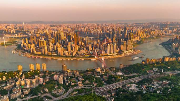 重庆日出金光航拍延时-4K