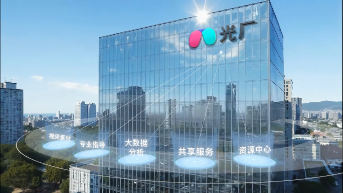 企业公司科技大楼建筑业务分类展示数据可视
