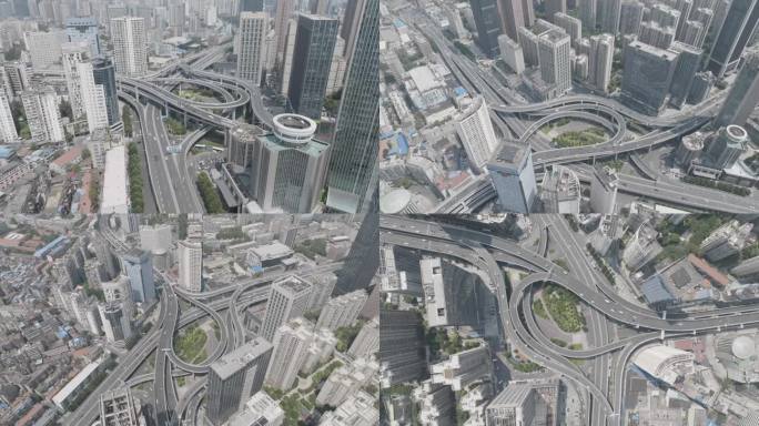 武汉航空路立交桥航拍 城市立交桥 宝丰路