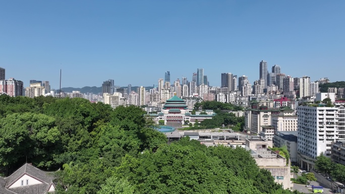 4k重庆人民大礼堂航拍
