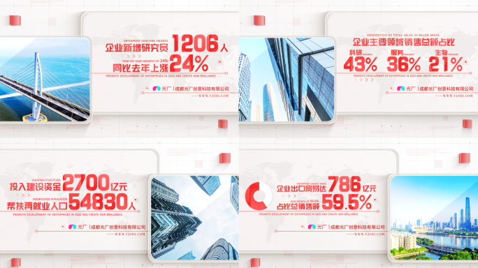 红色简洁数据图文