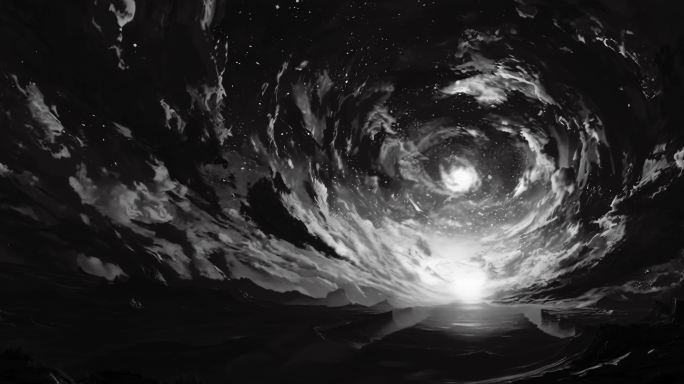 黑白星空漩涡背景循环