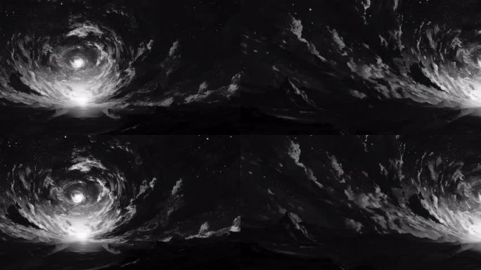 黑白星空漩涡背景循环