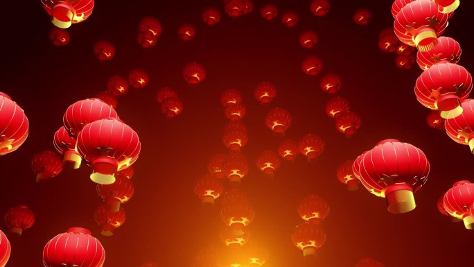 红色中国灯笼在节日夜晚闪烁。