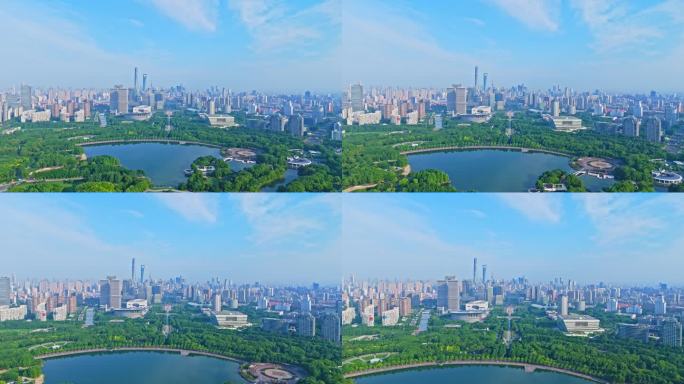 4k实时航拍上海浦东世纪公园
