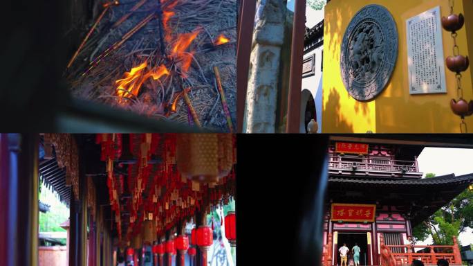4K 苏州寒山寺唯美镜头传统建筑江南园林