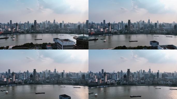 上海浦西天际线航拍
