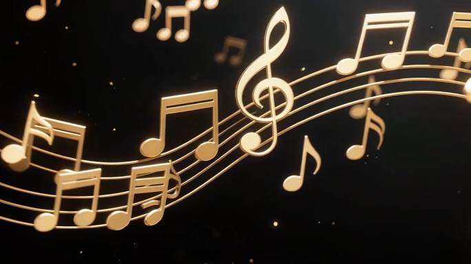 动态金色音符飞舞