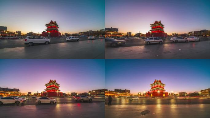 临汾平阳鼓楼大范围延时日转夜