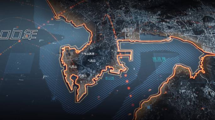 AE超宽屏科技未来区位地图