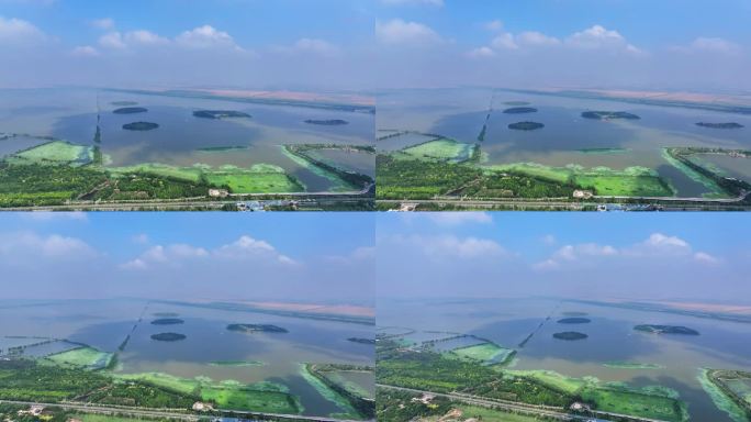 衡水湖鸟瞰航拍