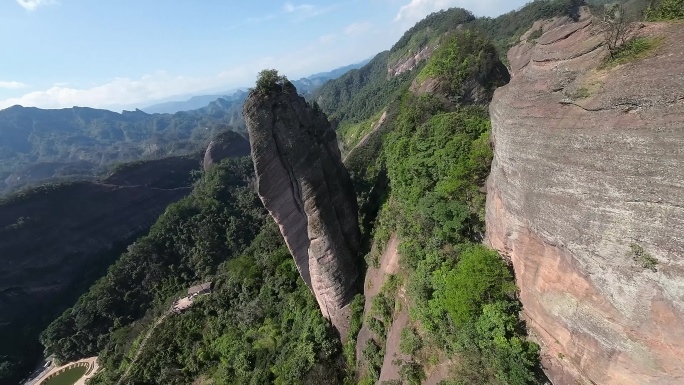 桂林八角寨丹霞地貌奇观风光穿越机