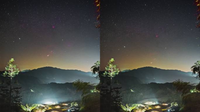 漳州田螺坑土楼群梦幻冬季星空延时实拍