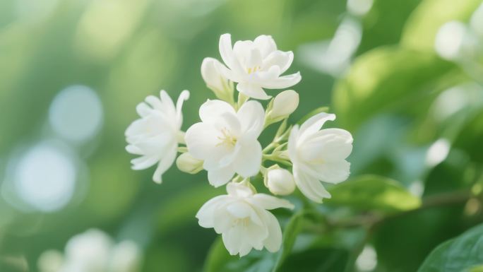 唯美茉莉花开花延时 雨后茉莉花清新唯美