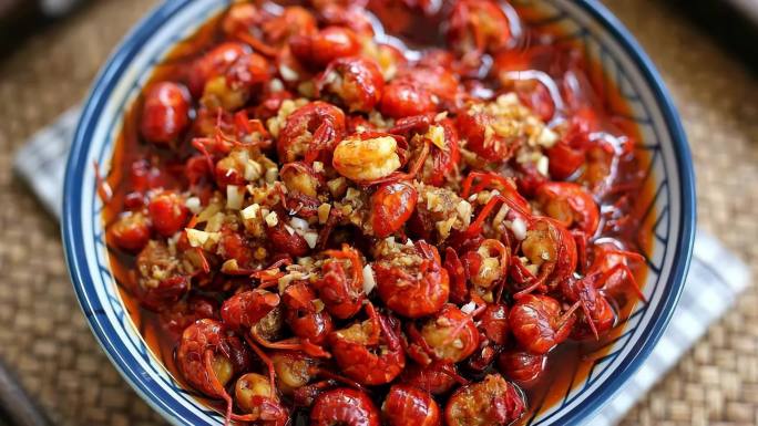 麻辣小龙虾美食特写小龙虾
