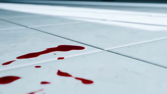 瓷砖地面的血迹