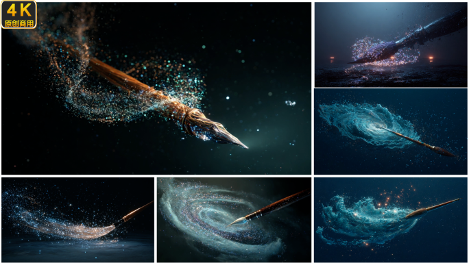 画笔 星河 宇宙 星空 绘画 创意 艺术