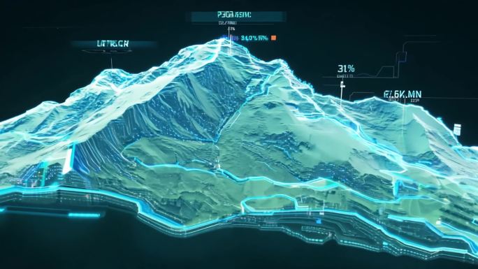 地理信息 地貌数据 全息山脉和河流 地形