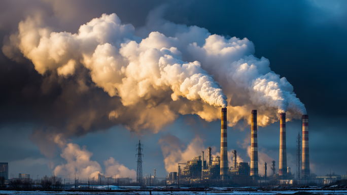 化工厂 炼油厂 天然气 能源工厂烟囱排放