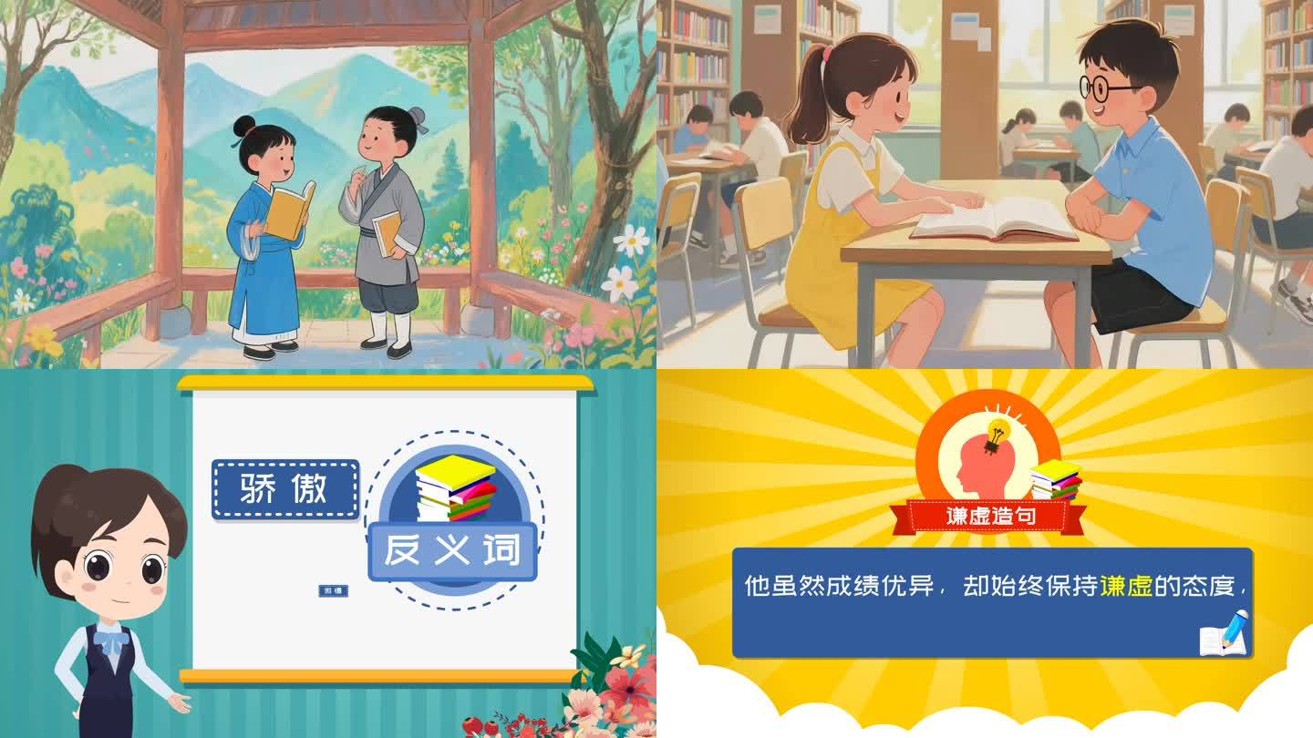 汉字词语动画谦虚